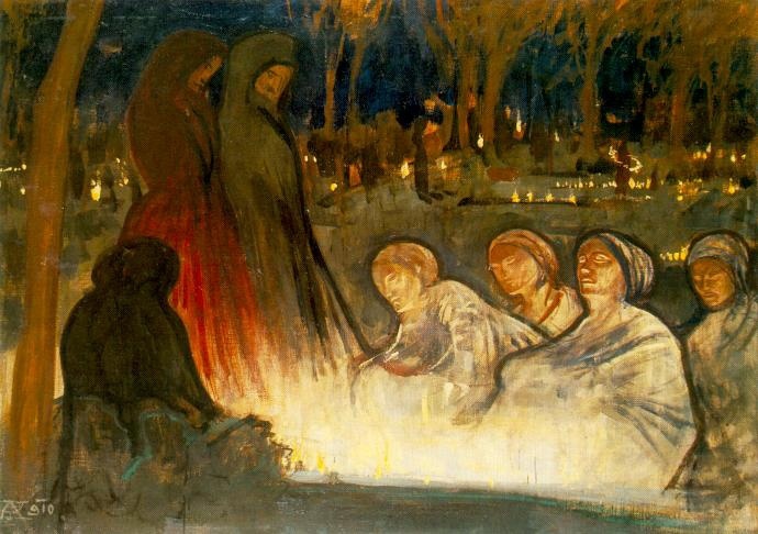 All Souls' Day (Aladar Korosfoi-Kriesch, 1910, Hungarian National Gallery, Budapest)