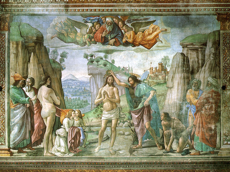 Baptism of Jesus (Domenico Ghirlandaio, 1486-1490 ,  Santa Maria Novella, Florence)