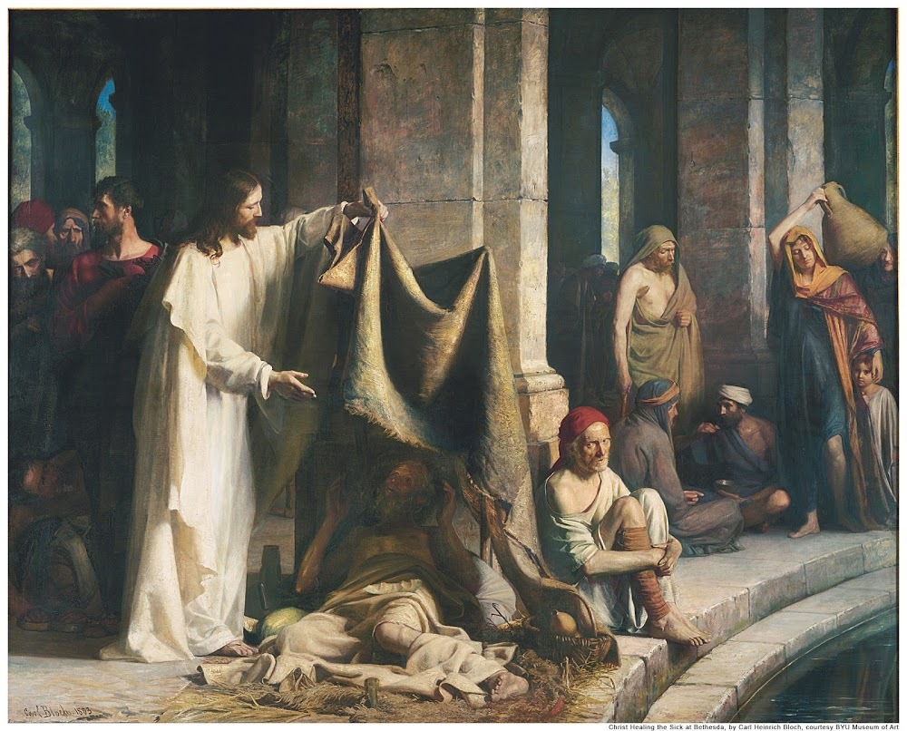 Christ healing the sick at the pool of Bethseda (Carl Heinrich Bloch, 1883, Brigham young university)