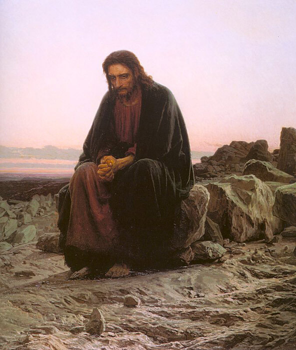 Christ in the Wilderness (Ivan Nikolaevich Kramskoy, 1872, Tretyakov Gall. Moscow)