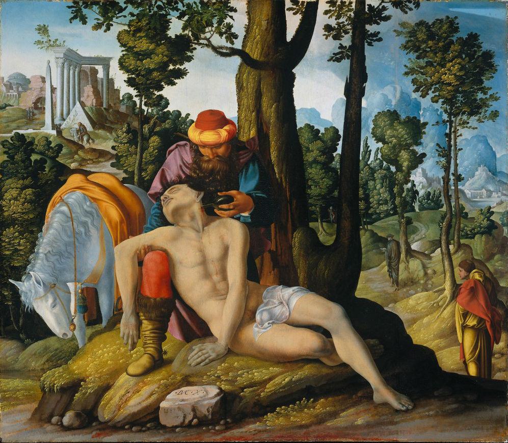 De barmhartige Samaritaan (Meester van de Barmhartige Samaritaan, 1537, Rijksmuseum, Amsterdam)