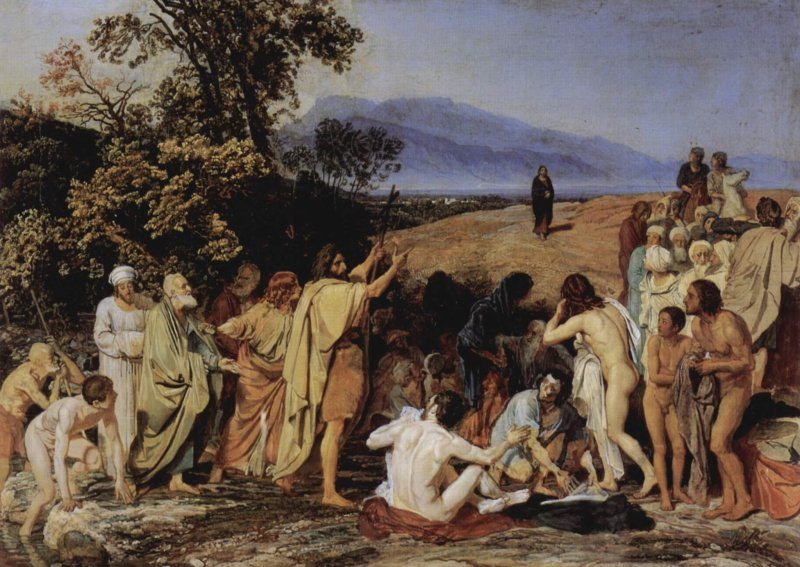 De verschijning van Jezus aan de mensen (Alexander Ivanov, 1837-1857, Galerie Tretjakov, Moskou)