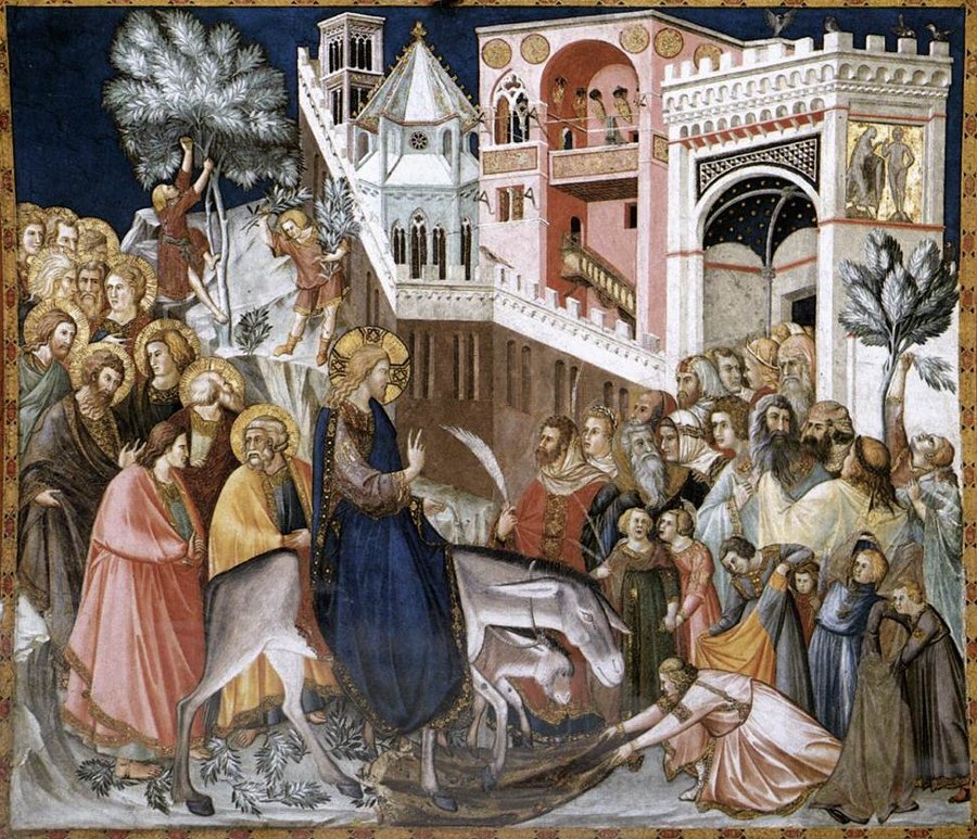 Entry into Jerusalem (Pietro Lorenzetti, 1320, Basilica of San Francesco d'Assisi, Assisi)