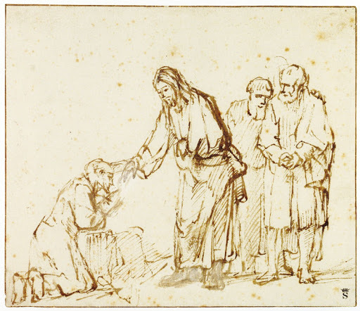 Jesus and the leper (Rembrandt Harmensz. van Rijn)