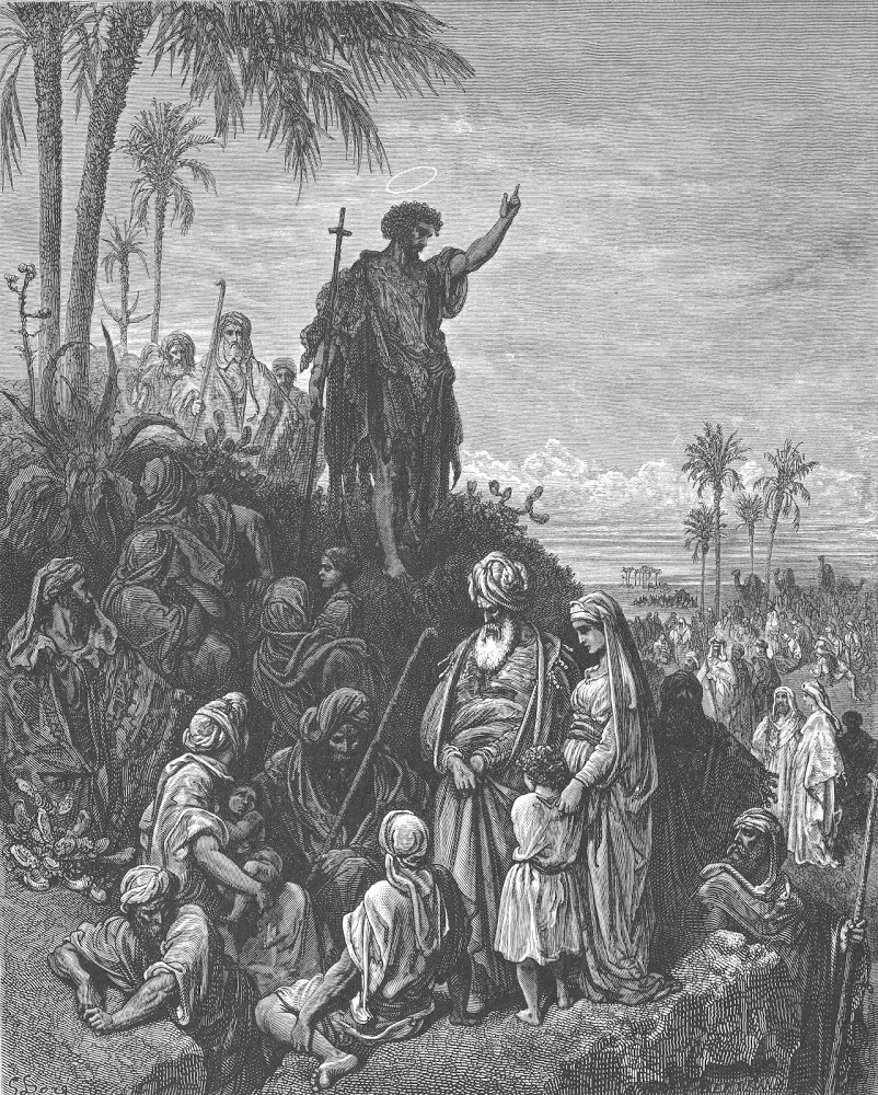 John the Baptist preaching in the wilderness (Gustave Doré)