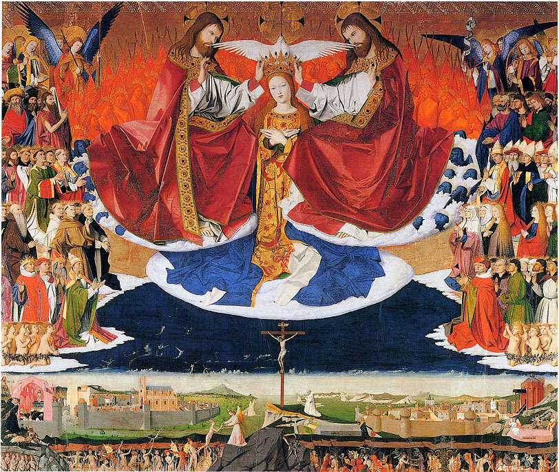 Le Couronnement de la Vierge (Enguerrand Quarton, 1454,  Villeneuve-lès-Avignon, France)