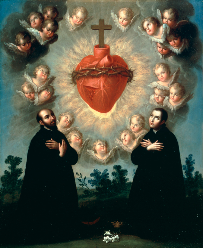 Sacred Heart of Jesus with Saint Ignatius of Loyola and Saint Louis Gonzaga (José de Páez, 1770)