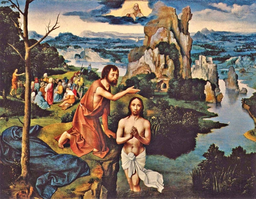 The baptism of Christ (Joachim Patenier, first half of 16th century, Kunsthistorisches Museum, Wien)