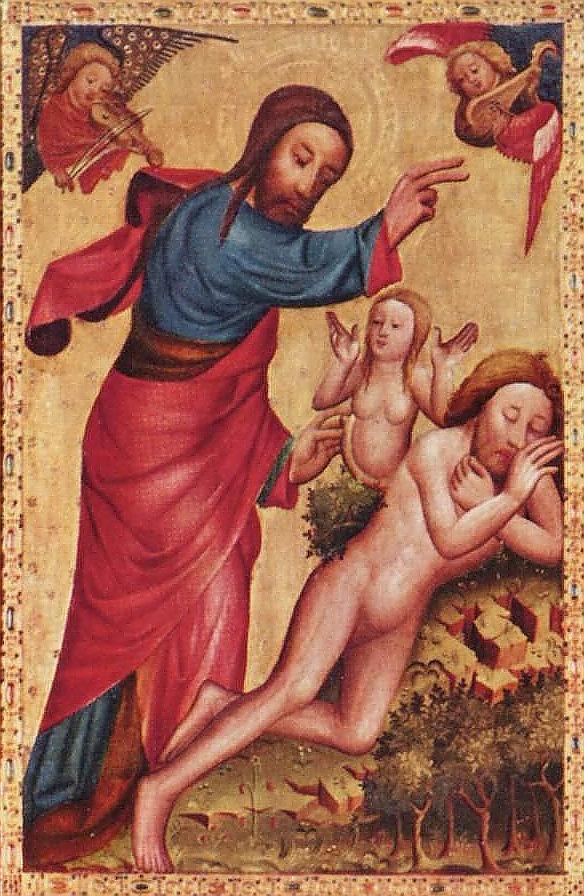 The creation of Eve (Bertram of Minden, 1383,  Kunsthalle, Hamburg)