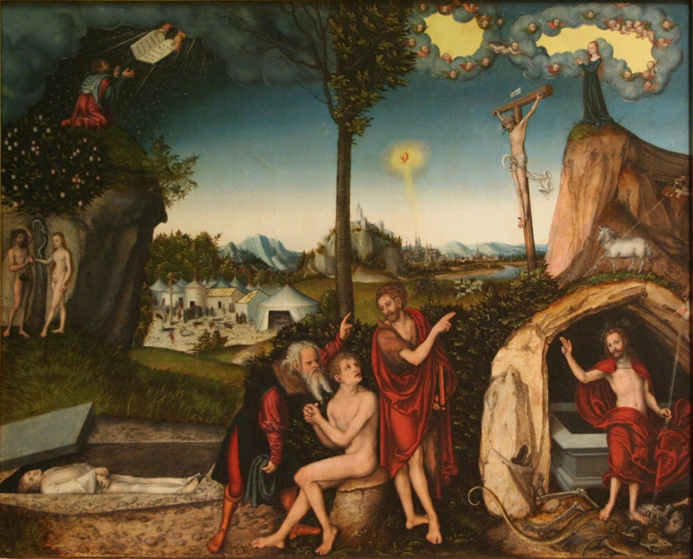 The Law and the Gospel (Lucas Cranach the Elder, 1529, Národní galerie, Sternberg Palace, Prague)