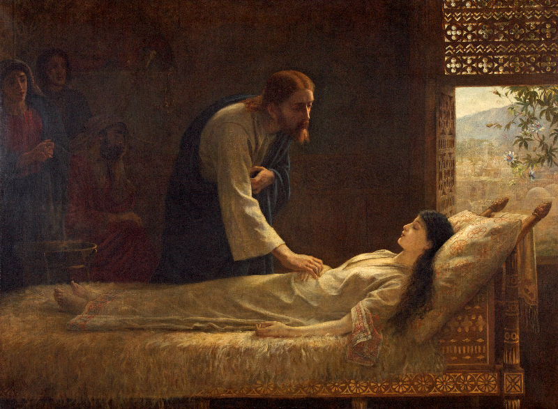 The Raising of Jairus' Daughter (Edwin Long, 1889, Victoria Art Gallery, Bath)