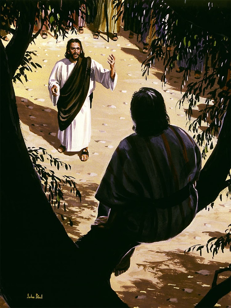 Zacchaeus, hurry down! I want to stay with you today 