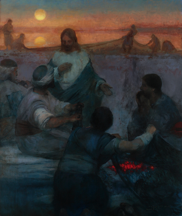 Christ and the Fishermen (Lovest Thou Me More Than These?) (J. Kirk Richards, © J. Kirk Richards)