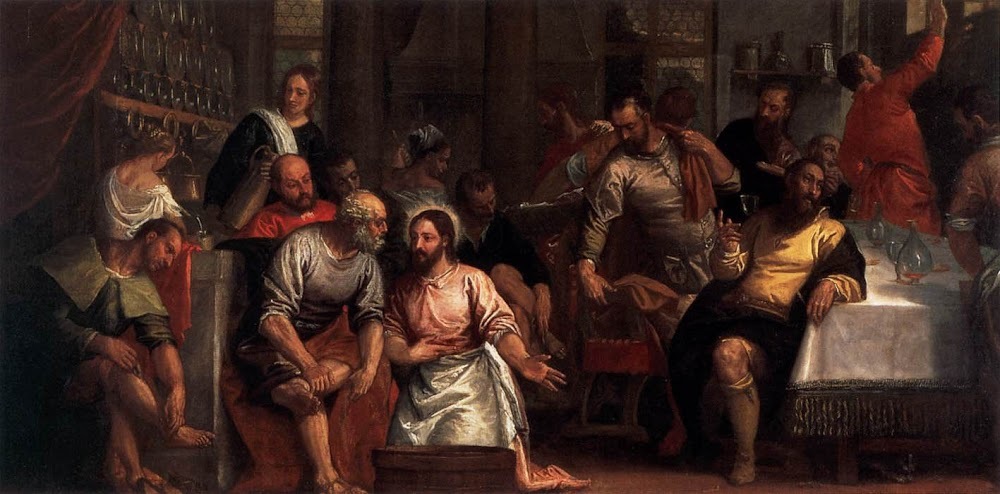 Cristo lavando los pies de los discípulos (Paolo Veronese, 1580)