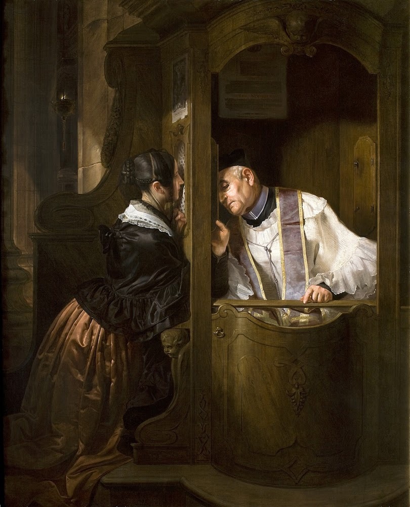 La confessione (Giuseppe Molteni, 1838, Gallerie di Piazza Scala, Milano)