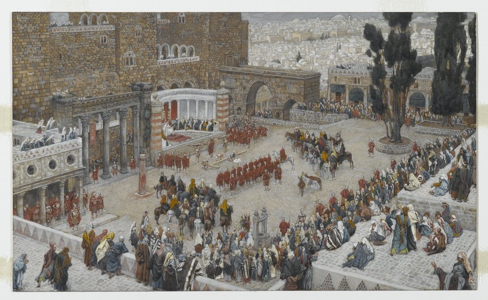 Le Forum "vu à vol d'oiseau." Jésus entend sa condamnation à mort (James Tissot, 1886-1894, Brooklyn Museum)