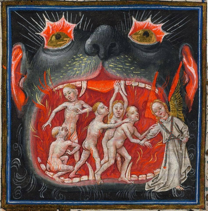 Mouth of Hell (The Master of Catherine of Cleves, XVe eeuw, Het Getijdenboek van Katharina van Kleef, the Morgan Library and Museum)