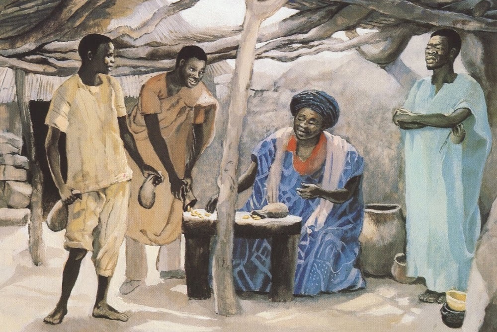 Parable of the Three Servants (Jesus Mafa, 1973, "Art in the Christian Tradition", © Jesus Mafa)