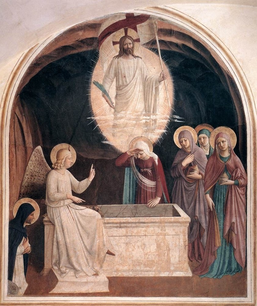 Resurrection of Christ and women at the tomb (Fra Angelico, 1440, convento di San Marco, Florence)