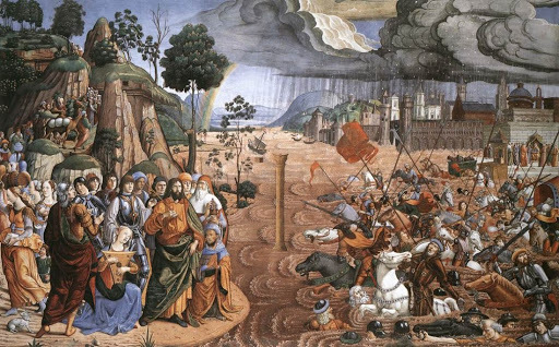 The Crossing of the Red Sea (Cosimo Rosselli, 1481-82 ,  Sistine Chapel, Vatican City)