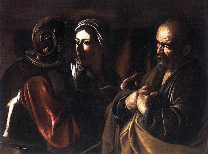 The Denial of Saint Peter (Caravaggio, c. 1610 ,  Metropolitan Museum of Art, New York)