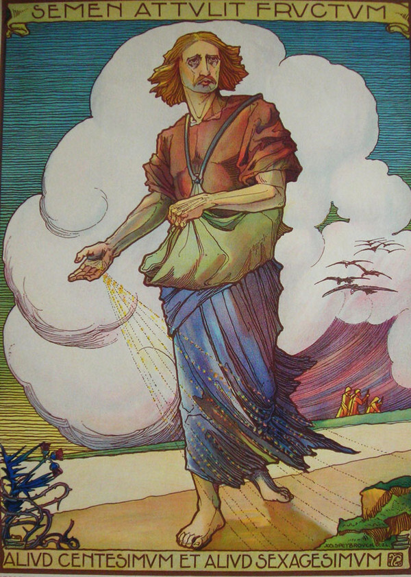 The Parable of the Sower & the Seed (The Second Sunday before Lent from Liturgical Calendar poster series) (Jos Speybrouck)