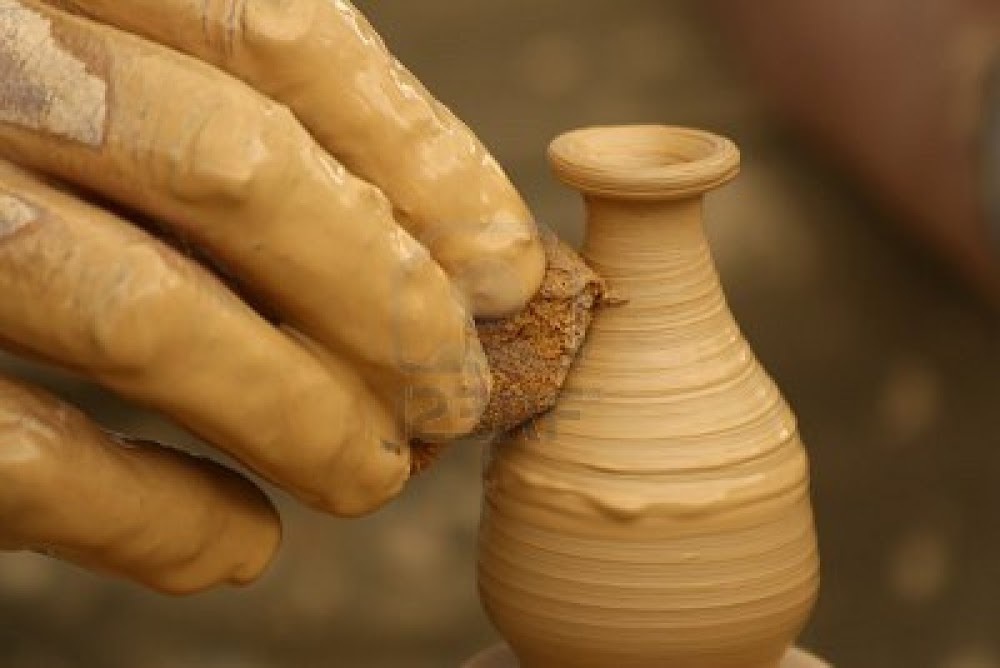 The test of what the potter molds is in the furnace 
